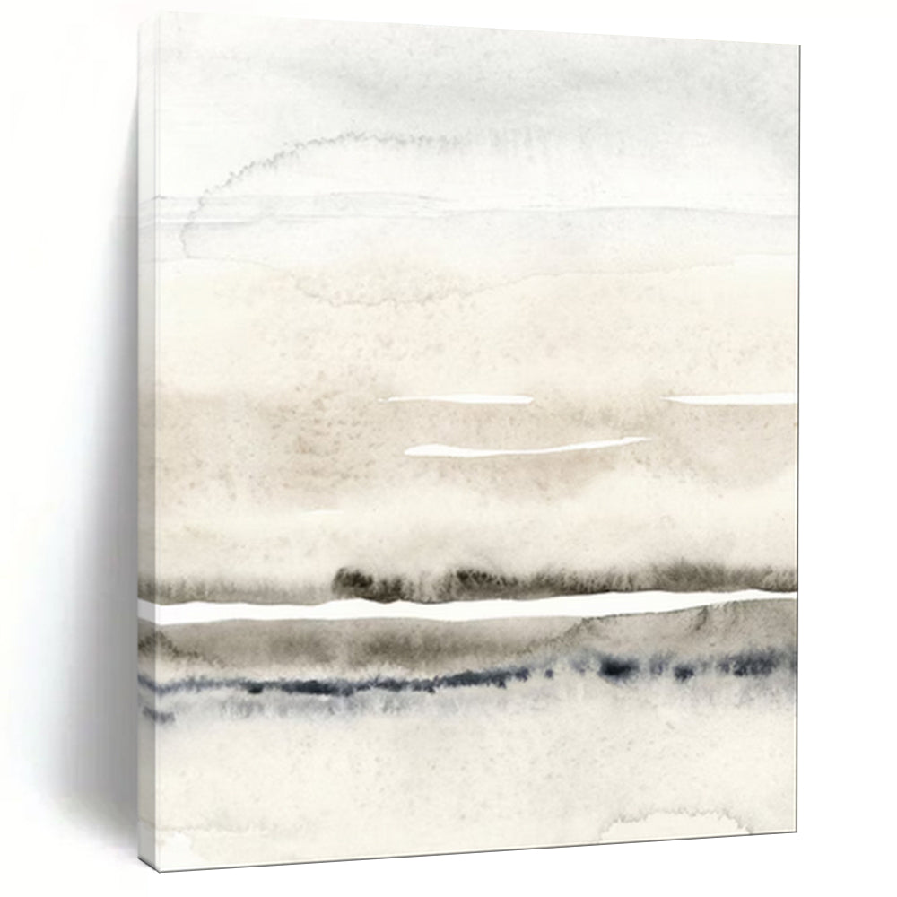 “Soft Gray - Beige Watercolor Wash” - Watercolor Painting On Canvas PT2054