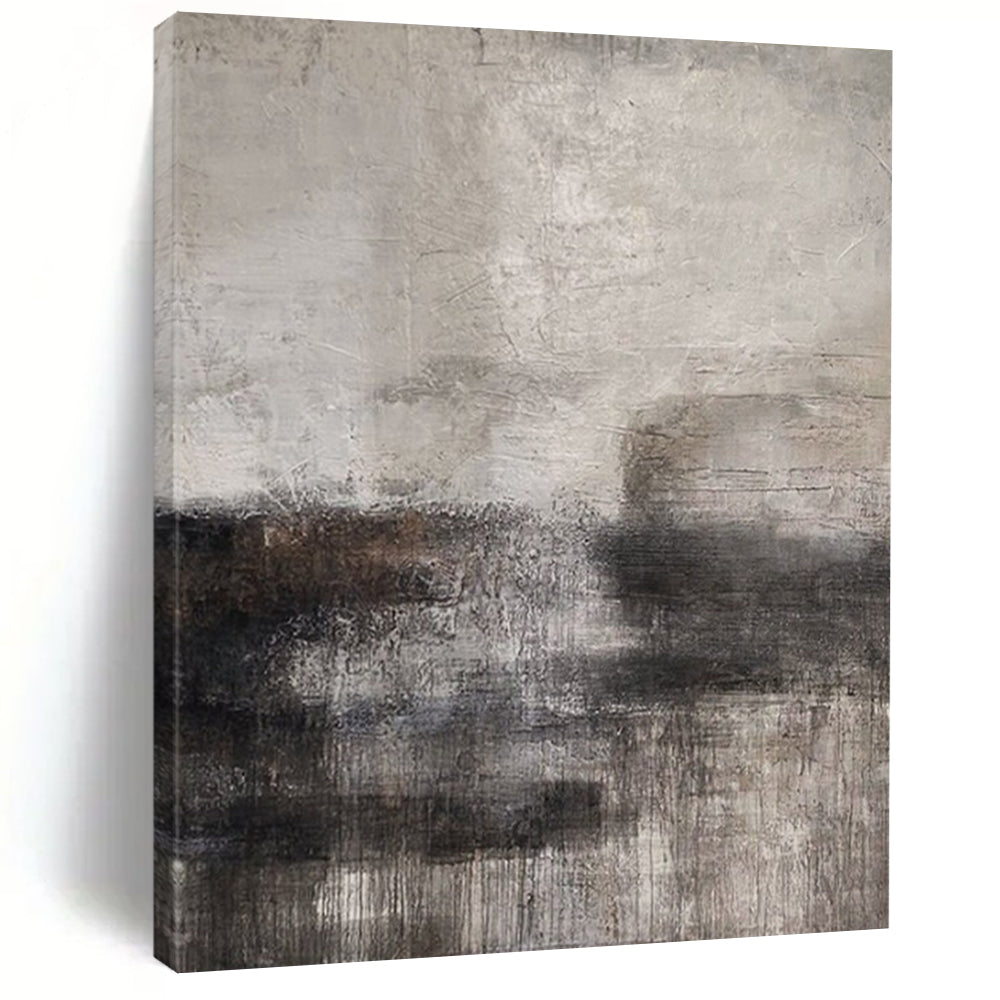 Gray and Black Textured, "Urban Grunge" – Textured Abstract Painting On Canvas PS0961