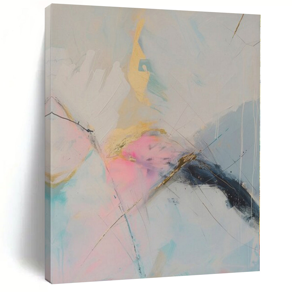 Pastel Hues with Gold Accents "Gilded Dream" Abstract Painting On Canvas PS1179