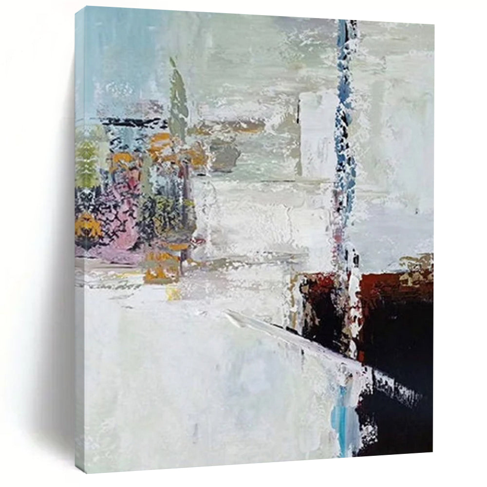 “White - Based Abstract Layers” - Abstract Expressionist Painting On Canvas DS040