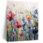 Blossom Symphony Colorful Impasto Flowers, Painting On Canvas PT2145