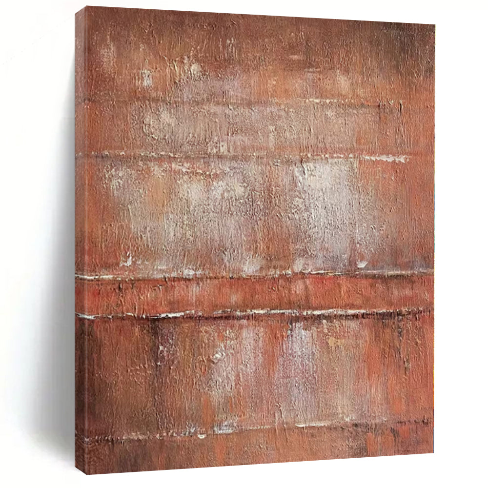 “Rust - Toned Abstract Layers” - Textured Abstract Painting On Canvas PS0214