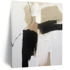 Black, White, Beige Minimalist Forms “Neutral Harmony” - Painting On Canvas PS0803