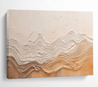 “Beige Waves & Textured Layers” - Abstract Relief - Painting On Canvas PT1695