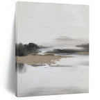 “Textured Landscape in Gray” - Landscape, Textured - Styled Painting On Canvas PT1672