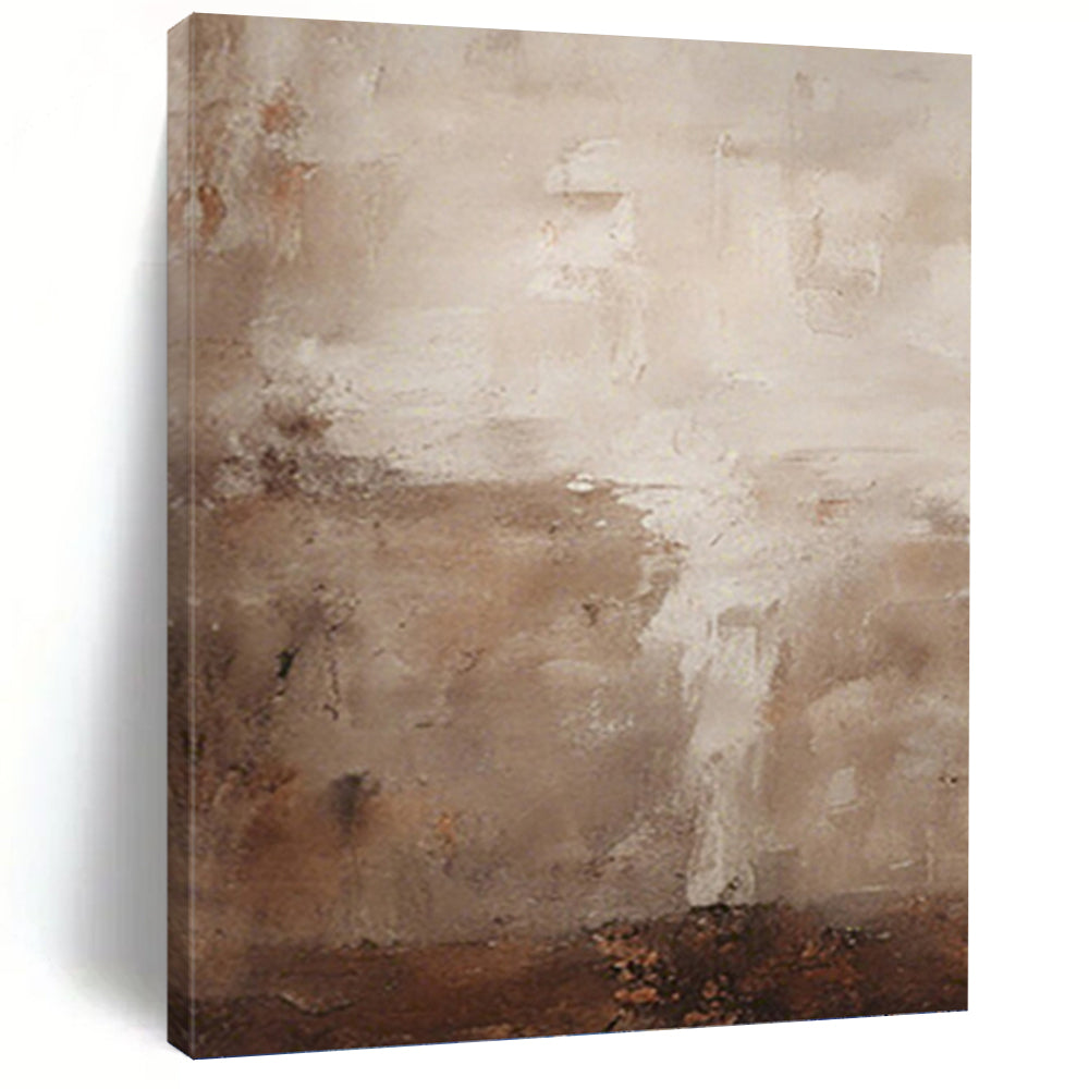 “Soft Earth - Tone Abstraction” - Subtle, Neutral Palette Painting On Canvas PT1470