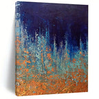 “Blue - Orange Abstract Forest” - Nature - Inspired Abstract Painting On Canvas PS0054