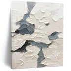 “White - Grey Textured Abstraction” - Impasto Abstract Painting On Canvas PT1160