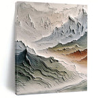 “Multi - colored Textured Mountain Abstract” - Landscape - inspired Relief Painting On Canvas PT0981
