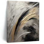 “Metallic Motion” - Textured Silver & Gold Swirls Painting On Canvas DS126