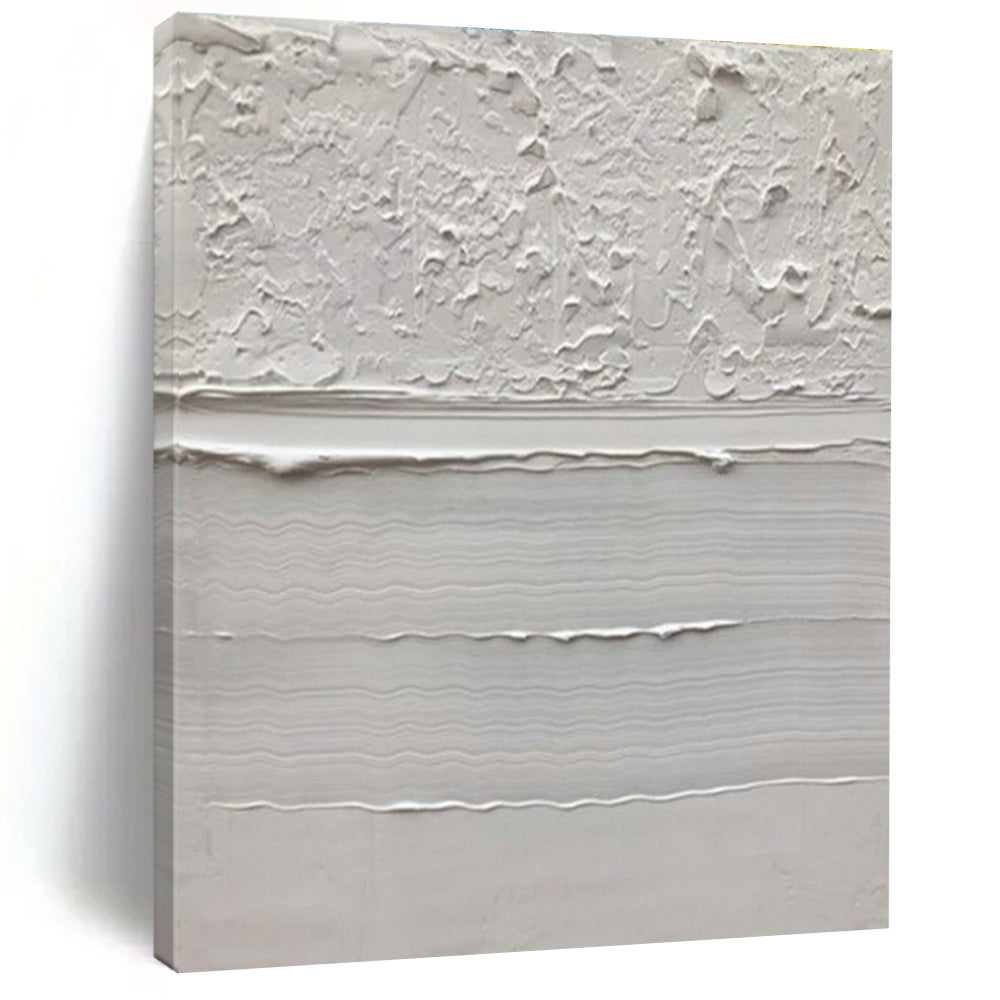 “Textured White Layers” - White, Light - colored Abstract Textured Painting PS0611