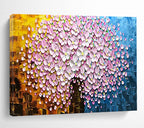 “Pink Blossom Tree” - Textured Floral Painting On Canvas PT231