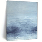 “Blue - Gray Abstract Horizon” - Minimalist Landscape Painting On Canvas PT1962