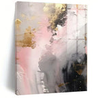 Blush and Gold Dreamscape - Soft - Textured Abstract Painting On Canvas PS1245