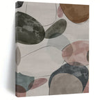 “Colorful Oval Abstract on Light Background” - Whimsical Abstract Painting On Canvas PS0268