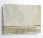 “Subtle Gray Divide” - Gray & Brown Abstract, Minimalist Oil Painting On Canvas DKS736
