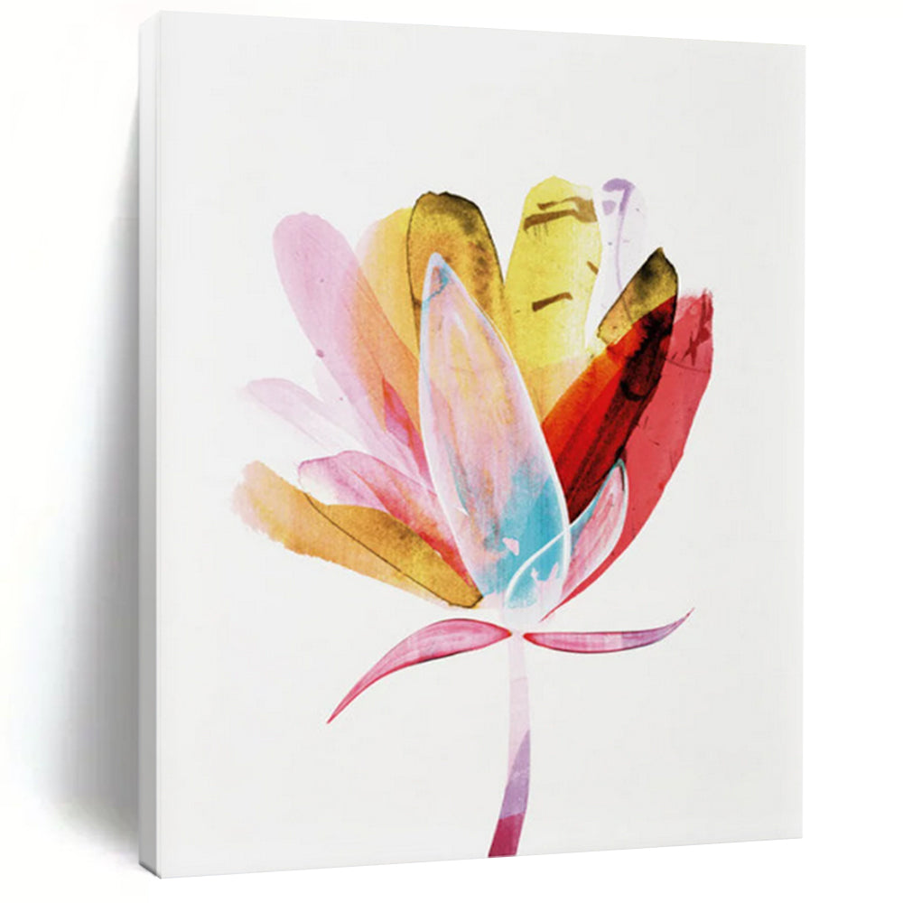 “Colorful Watercolor Flower” - Vibrant Hues with Fluid Petals Painting On Canvas DS215