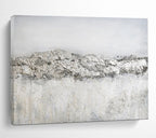 “Gray - White Textured Terrain” - Minimalist Abstract Painting On Canvas PT260
