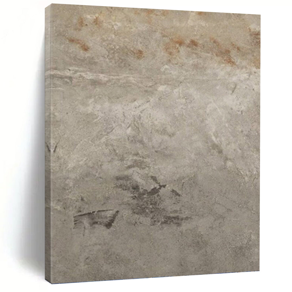 “Grey Textured Surface: Industrial - Inspired Abstract” - Raw Modern Art On Canvas PT0960