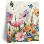 “Textured Colorful Wildflowers” - Impasto Floral Painting On Canvas PT2241