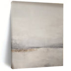 Soft Gray, Beige with Subtle Layers "Muted Horizon" Abstract Painting On Canvas PS1376
