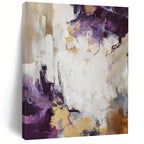 “Purple - Gold Abstract with Bold Shapes” - Expressive Abstract Painting On Canvas PS0259