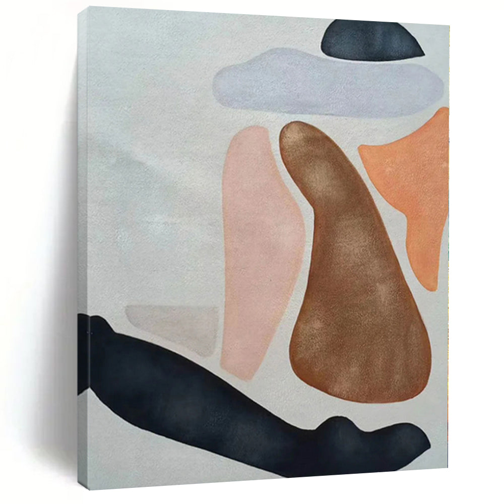 “Pastel - Color Abstract Organic Shapes” - Gentle Abstract Painting On Canvas PS0331