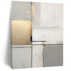 “Gold & Gray Fusion” - Gray, Gold Abstract Minimalist Painting On Canvas PS0390