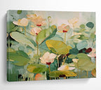 “Soft - Toned Lotus Flowers” - Minimalist Floral Painting On Canvas PT089
