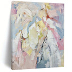 “Pastel - Toned Abstract Figures” - Soft Impressionistic Painting On Canvas PS0364