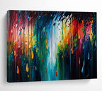 “Colorful Raindrop Abstract” - Abstract Expressionist Painting On Canvas DKS867