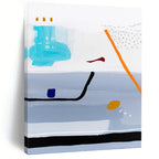 “Grey - Blue Abstract Landscape” - Minimalist Abstract Painting On Canvas PT1098