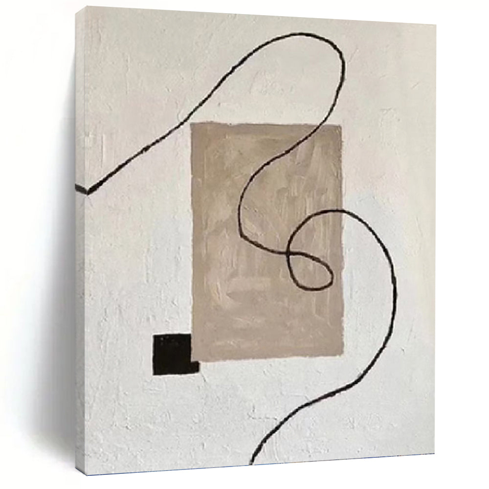 “Neutral Geometric Abstract” - Minimalist Abstract Painting On Canvas PT1327