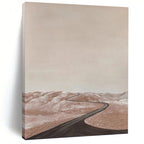 “Pink - Brown Desert Road” - Landscape Abstract Painting On Canvas PT1123