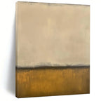 “Beige - Grey - Gold Abstract Divide” - Color - Field Painting On Canvas PT1238