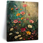 “Colorful Wildflower Meadow” - Floral, Impressionistic Painting On Canvas PT1554