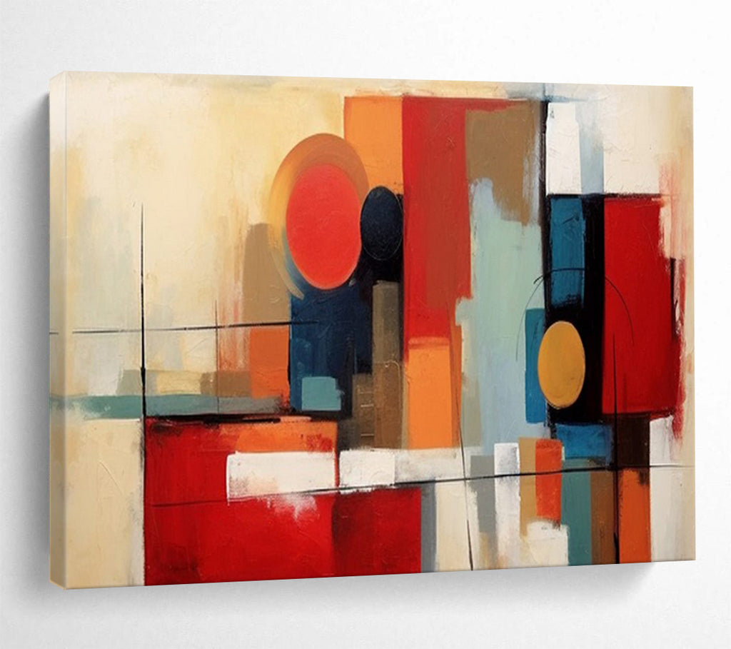 “Color - Block Abstract” - Modern Geometric Painting On Canvas PT219