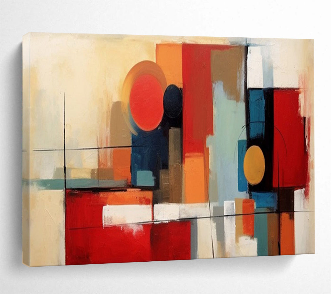 “Color - Block Abstract” - Modern Geometric Painting On Canvas PT219