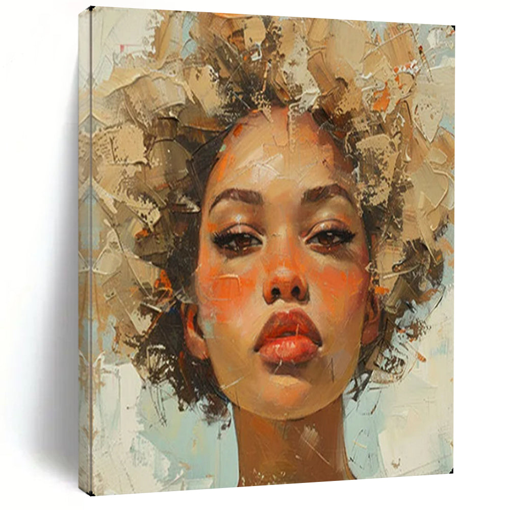 Textured Beauty Impasto Portrait, Painting On Canvas PT2160