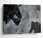 “Black - White Geometric Collage” - Abstract Cubist - Painting On Canvas PT1732