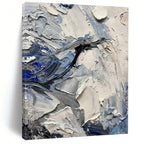 “Blue - Grey Textured Abstract” - Palette - Knife Abstract Painting On Canvas PT1257