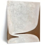 “White - Brown Abstract Forms” - Minimalist Abstract Painting On Canvas PT1179