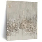 “Textured Neutral Abstract with Raised Elements” - Tactile Abstract Painting On Canvas PS0270
