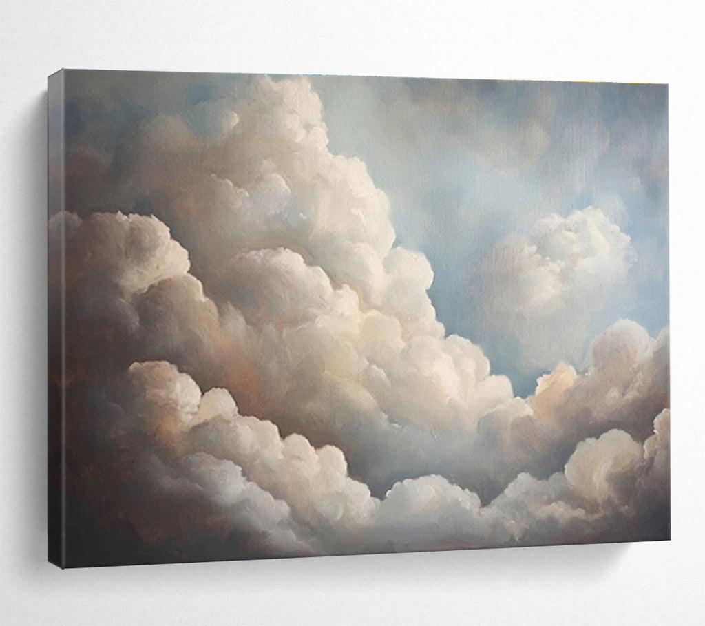 “Fluffy Clouds in Blue Sky” Landscape Painting On Canvas DKS182