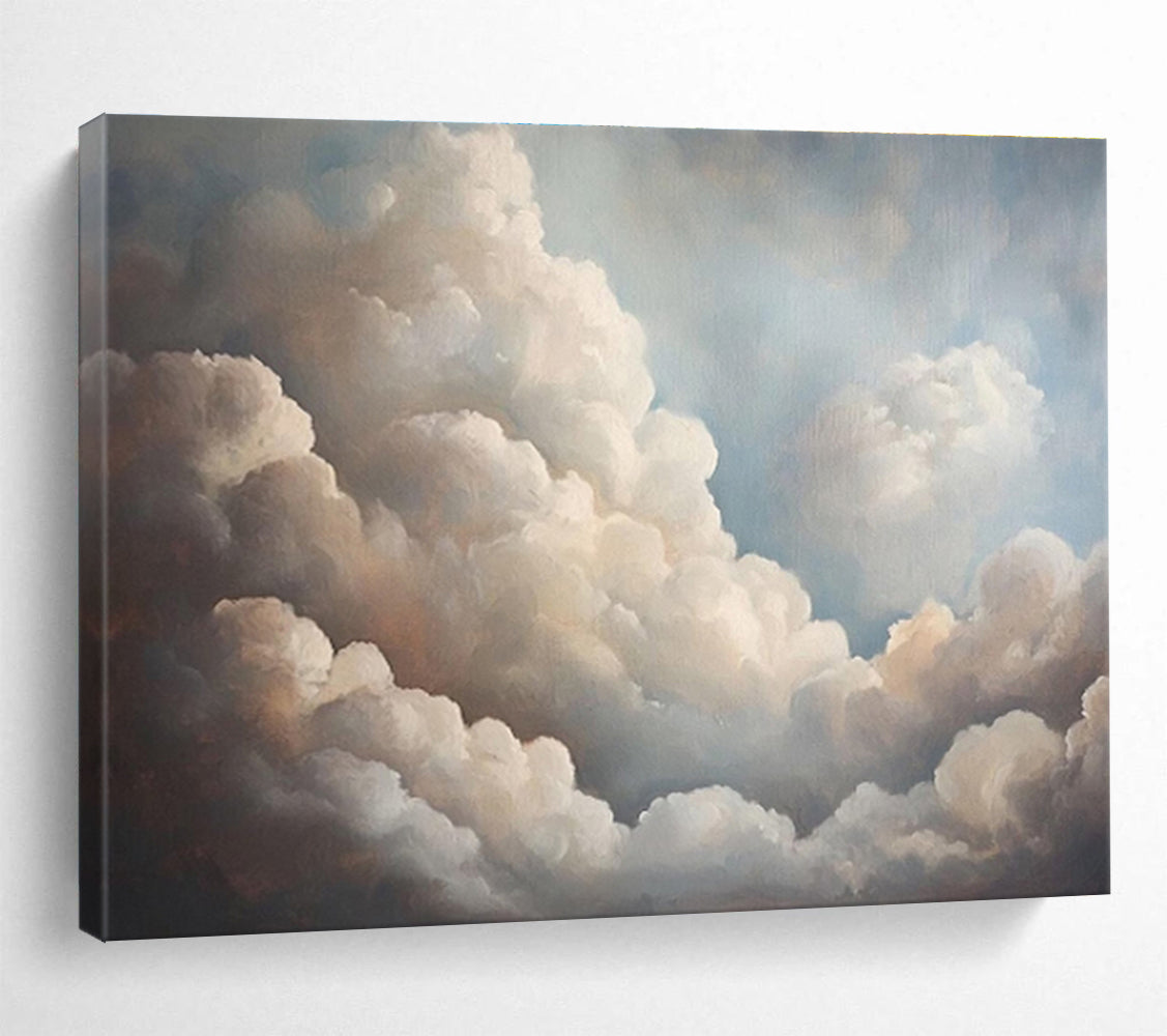 “Fluffy Clouds in Blue Sky” Landscape Painting On Canvas DKS182