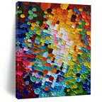 “Colorful Abstract Dots” - Abstract, Vivid - Colored Painting On Canvas PT1592