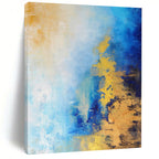 “Blue and Gold Abstract Horizon” - Abstract Seascape - Inspired Painting On Canvas PS0018