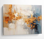 “Gold & Gray Urban Abstract” - Modern Cityscape Painting On Canvas PT183