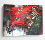 “Jazz Musician Portrait” - Expressive Portrait Painting, Great for Music Room & Urban Loft DKS636