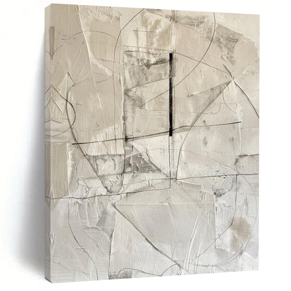 “Gray - Black Geometric Abstract” - Minimalist Abstract Painting On Canvas DS001